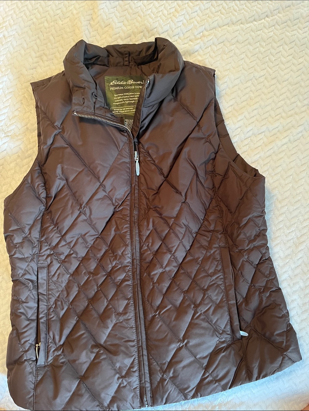 Eddie Bauer Quilted Chocolate Brown Insulated Vest